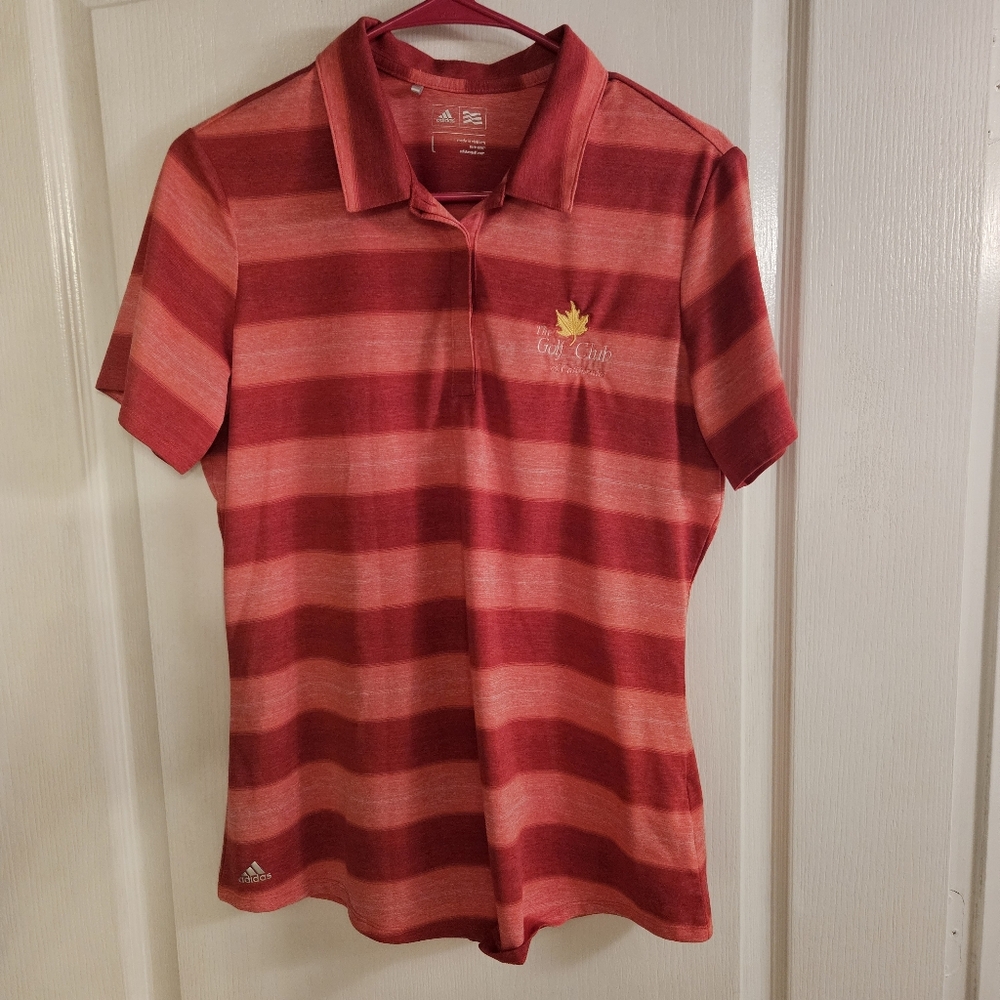 ADIDAS size Large L striped Polo The Golf Club of California